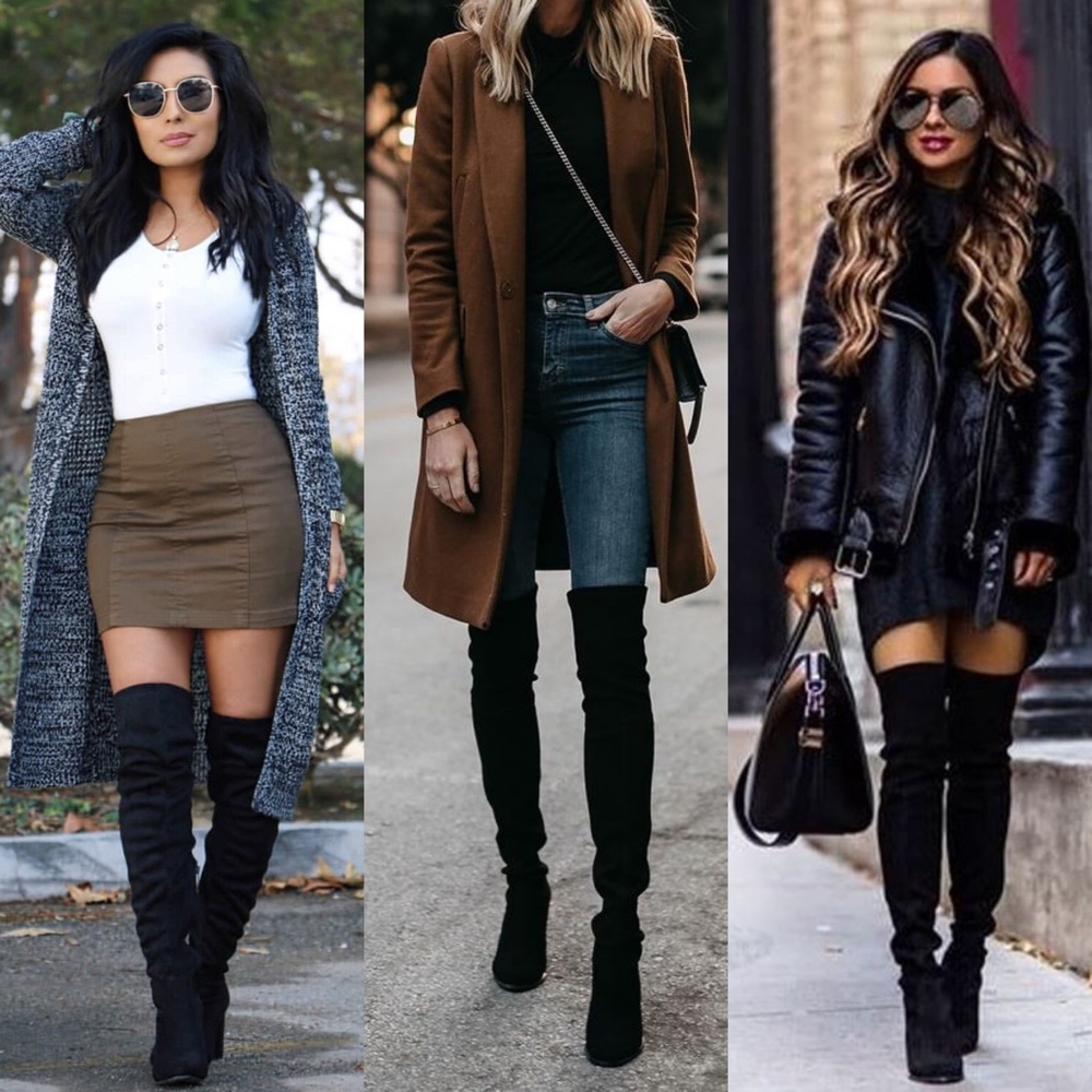 #52 Luxe Black Vegan Suede Lace up Over the Knee Boots - Picture 2 of 5